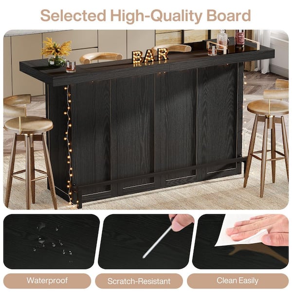 ソマビト　THE BAR COUNTER TABLE Amazon.com: Solid Wood Bar Table Modern Pub Table Rectangle Bar