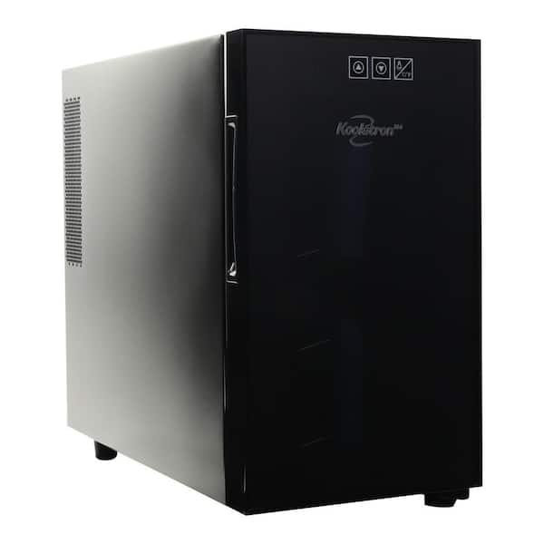 8 Bottle Wine Cooler, Black, 0.8 cu. ft.. (23L) Freestanding Thermoelectric Wine Fridge