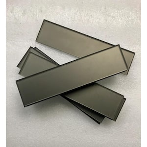 Transitional Design Subway 2 in. x 8 in. Frosted Matte Bronze Glass Backsplash Wall Tile (1 Sq. Ft./Pack)