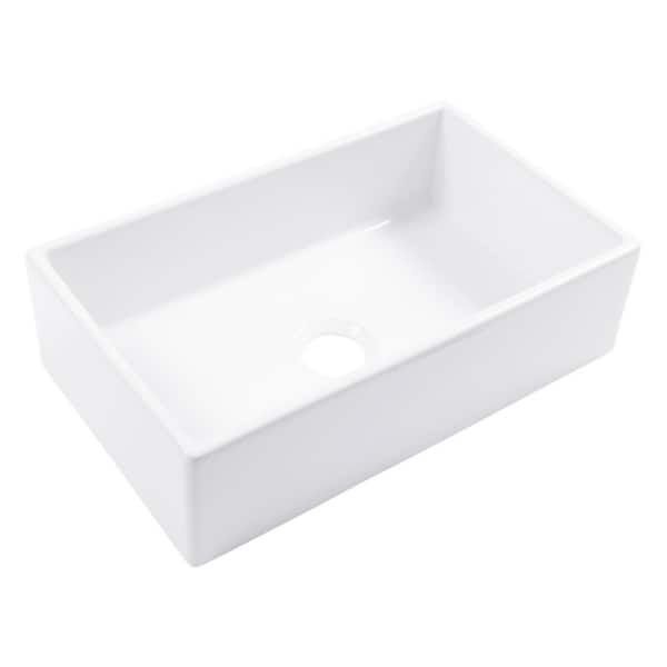 Turner 30 in. Farmhouse Apron Front Undermount Single Bowl Crisp White Fireclay Kitchen Sink