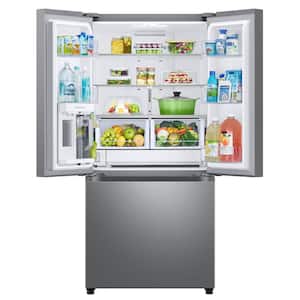33 in. W 25 cu. ft. 3-Door French Door Smart Refrigerator in Stainless Steel with Beverage Center and Dual Ice