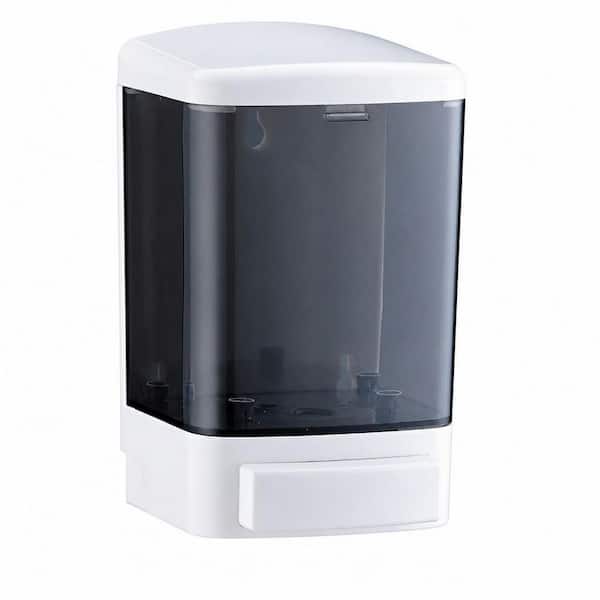 33.8 oz. Commercial Wall Mounted Manual White Plastic Soap Dispenser for Kitchen Bathroom Liquid Shampoo Gel