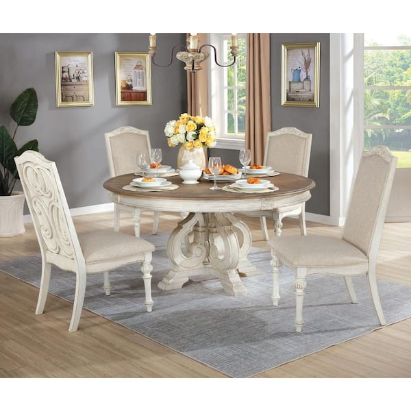 Furniture Of America Willadeene Antique, Antique White Dining Room Table And Chairs Set