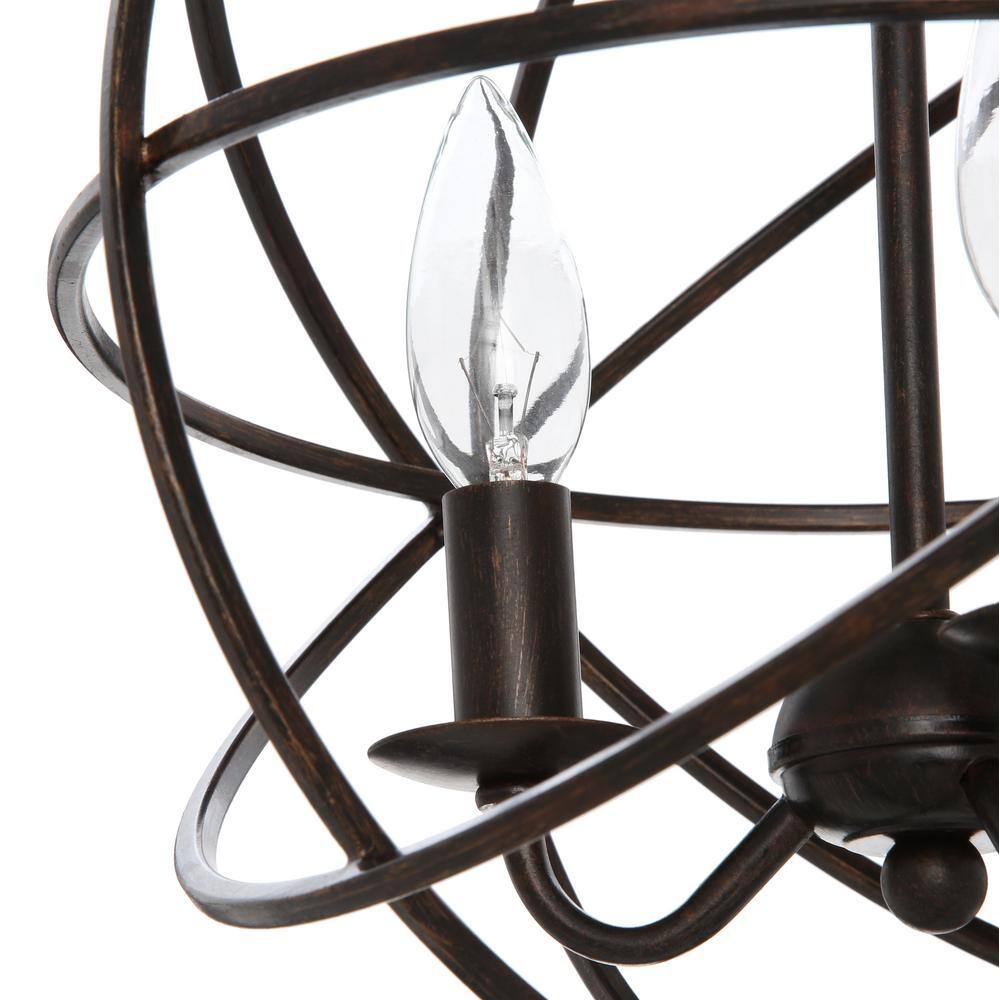 English Bronze Mini Chandelier with Clear Glass Beads