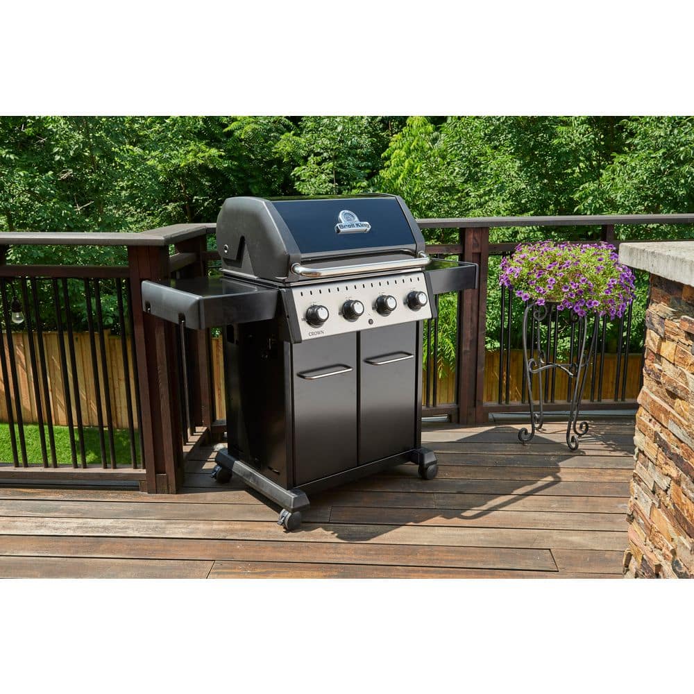 Black Stainless Steel 57" Propane Gas Grill with Side Burner