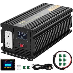 Car Power Converter 3000-Watt Modified Sine Wave Inverter DC 12-Volt to AC 120-Volt with LCD Display Remote Control