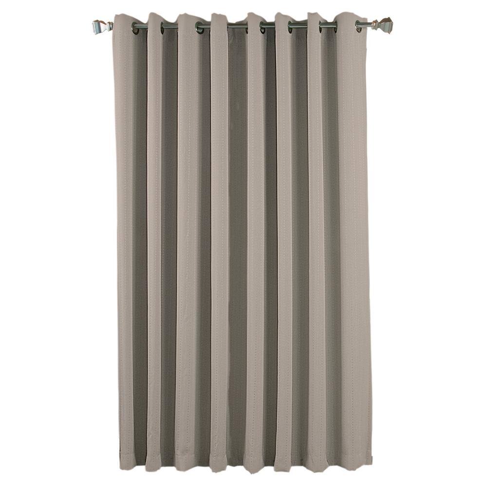Gray Extended Polyester Room-Darkening Grommet Panel