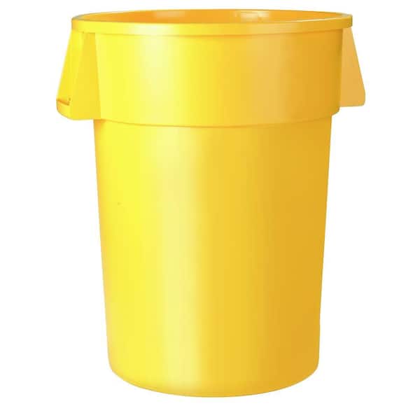 Carlisle Bronco 20 Gal. Yellow Round Trash Can (6-Pack)