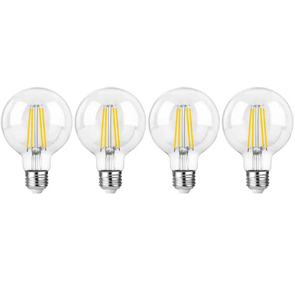 FLSNT 60-Watt Equivalent Dimmable LED Edison Bulbs 800 Lumens, G25 LED Filament Light Bulbs E26 Base, 3000K Soft White(4-Pack)