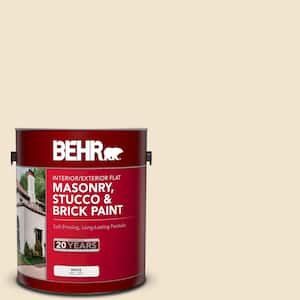 1 gal. #S300-1 French Creme Flat Interior/Exterior Masonry, Stucco and Brick Paint