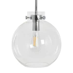 Marson - Polished Nickel Round Glass and Metal Ceiling Pendant Light