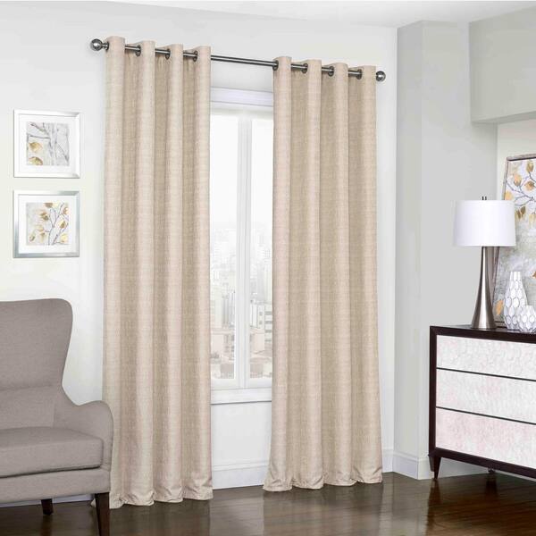 Eclipse Trevi Natural Solid Polyester 52 in. W x 63 in. L Blackout