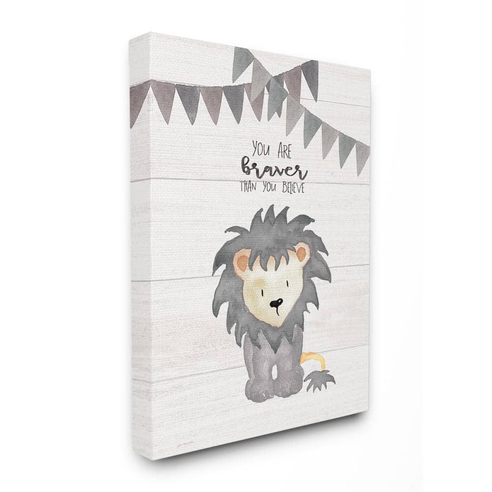 16 in. x 20 in. You Are Braver Lion by Jo Moulton Printed Canvas Wall 