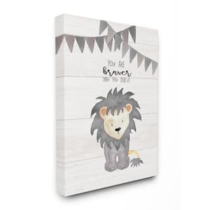 24 in. x 30 in. "You Are Braver Lion" by Jo Moulton Printed Canvas Wall Art