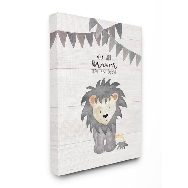 Stupell Industries 30 in. x 40 in. "You Are Braver Lion" by Jo Moulton Printed Canvas Wall Art