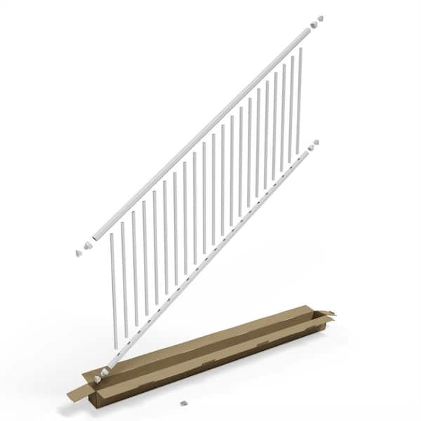ULTRA MAX Adams 36 in. x 96 in. Textured White Aluminum Stair Railing Kit