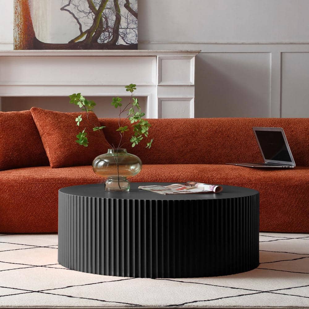 myhomore Sleek and Modern Round Coffee Table with Eye-Catching Relief ...
