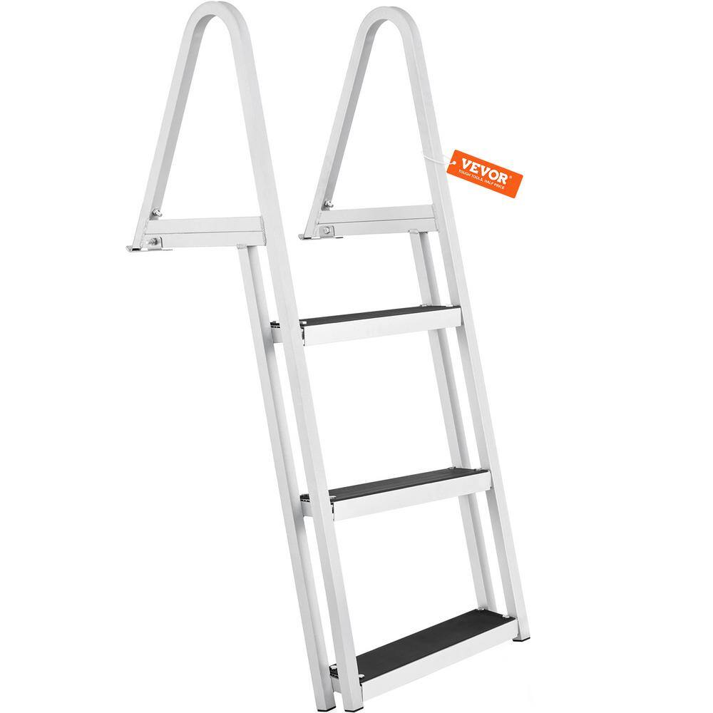 VEVOR 3-Step Dock Ladder with Nonslip Rubber Mats Aluminum Alloy ...