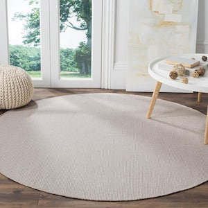 Montauk Ivory/Gray 6 ft. x 6 ft. Round Gradient Solid Area Rug