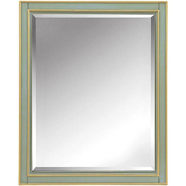 Home Decorators Collection Disnmore 26 in. W x 32 in. H Single Framed Mirror in Gilded Green