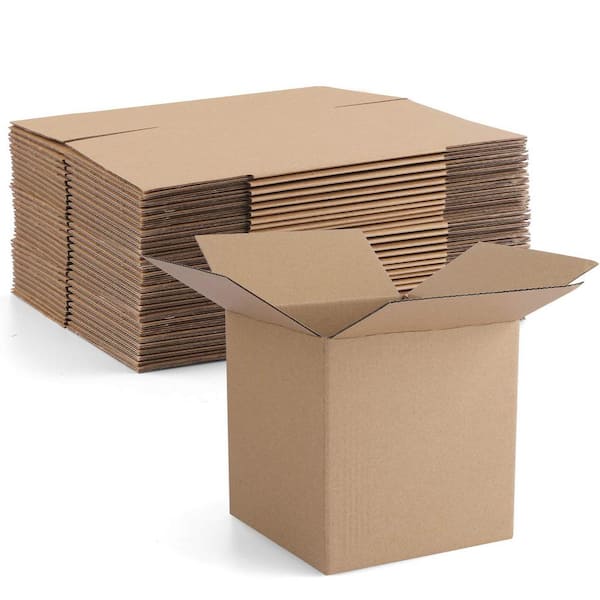 25 Packs 4 x 4 in. x 4 in. Brown Cardboard Box, 200 KPa Christmas Gift Boxes for Mailing Express Delivery Small Business