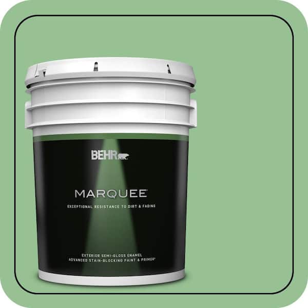 BEHR MARQUEE 5 gal. #450D-5 Velvet Leaf Semi-Gloss Enamel Exterior Paint & Primer