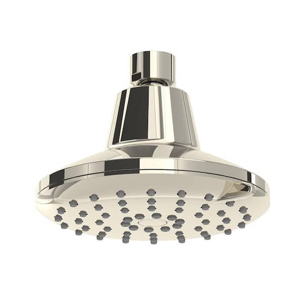 3-Spray Patterns with 1.8 GPM 4.5 in. Wall Mount Fixed Shower Head in Polished Nickel