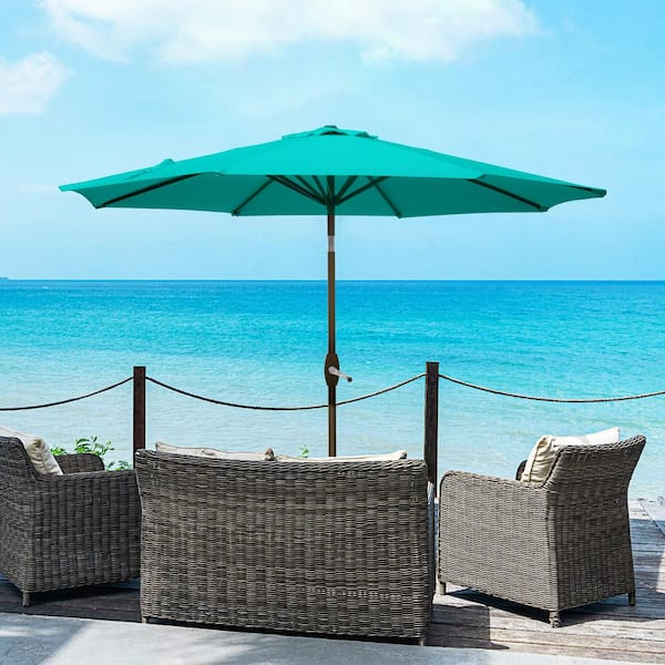 Tristen 9 ft. Aluminum Tilt Patio Umbrella in Turquoise