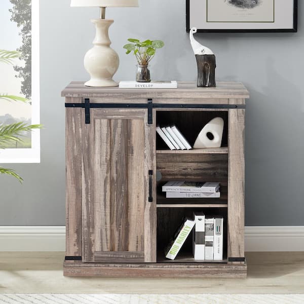 FESTIVO 31.5 in. Aged Wood TV Stand (Fits TVs Up To 40 in.)