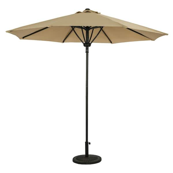 Island Umbrella Cabo II 9 ft. Spring-Up Octagon Market Patio Umbrella in Champane BREEZ-TEX