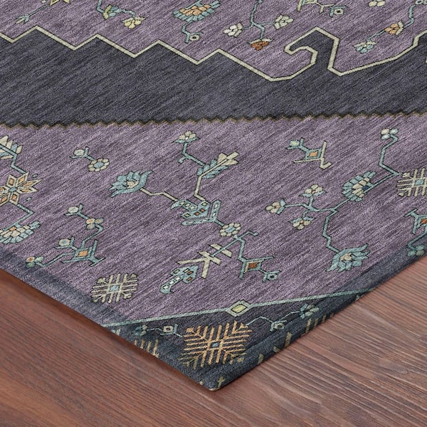 Chantille Machine Washable Indoor/Outdoor Abstract ACN2472 Plum 9 ft. x 12 ft. Area Rug