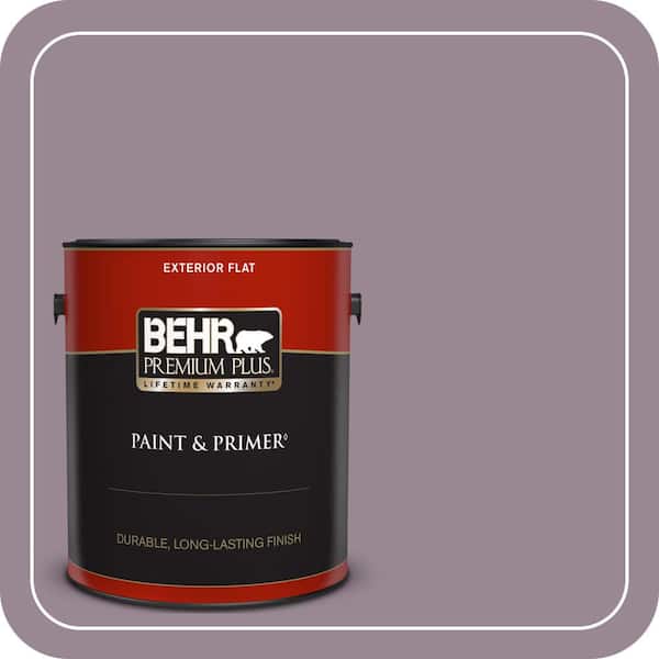 BEHR PREMIUM PLUS 1 gal. #690F-5 Purple Mauve Flat Exterior Paint & Primer