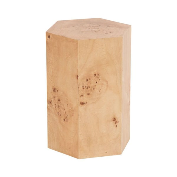 Berkett 13.75 in. Natural Hexagon Wood Veneer/MDF End Table