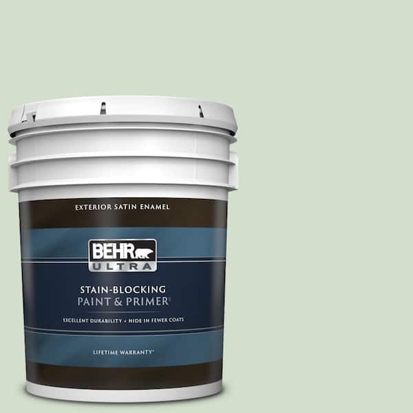 BEHR ULTRA 5 gal. #440E-2 Herbal Mist Satin Enamel Exterior Paint & Primer