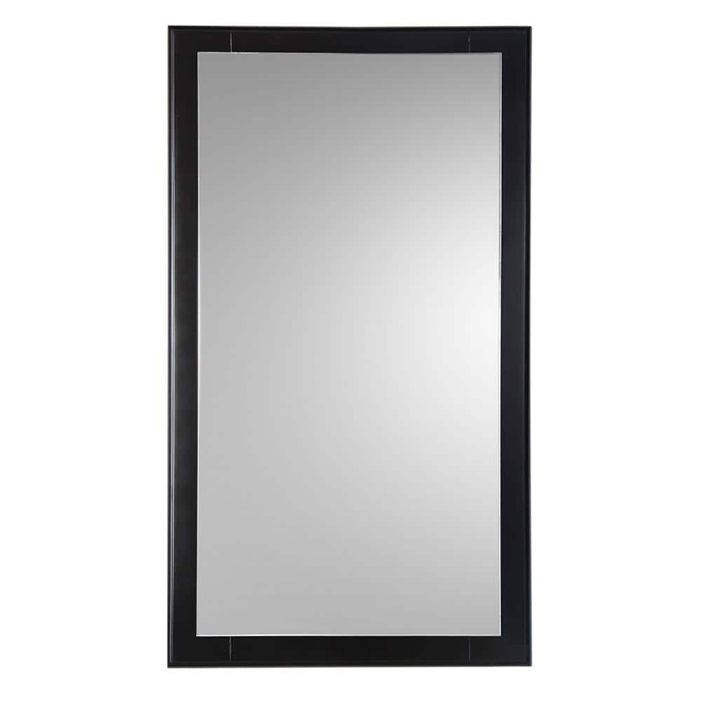 Elegant Espresso Wood Framed Rectangular Bathroom Vanity Mirror