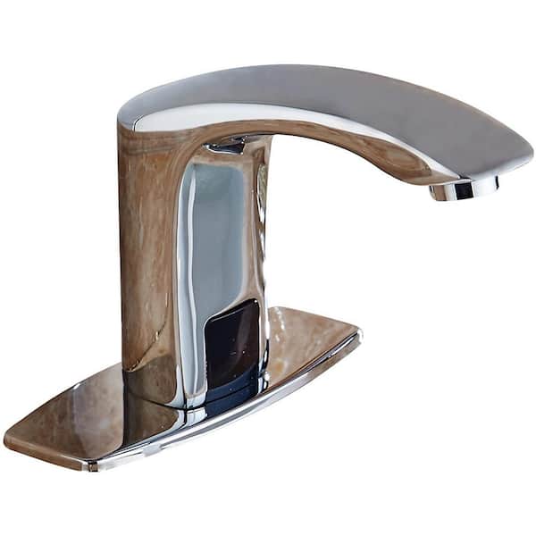 BWE Automatic Sensor Touchless Bathroom Sink Faucet With Deck Plate In