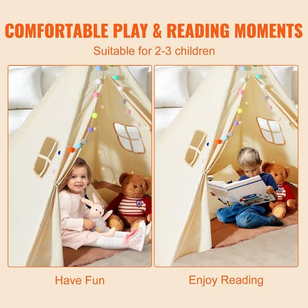 VEVOR Speeltent Kindertent 1-5 jaar Peutertent Lamp Speelhuis