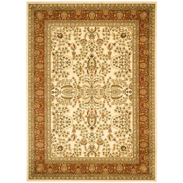 Lyndhurst Ivory/Rust 11 ft. x 15 ft. Border Antique Floral Area Rug