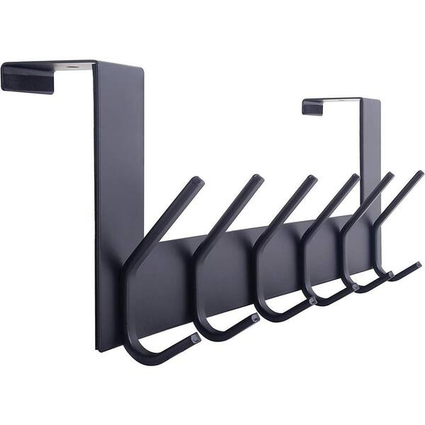 Over The Door Hook Rack – Heavy Duty 5-Hook Towel & Coat Hanger, Gold, No Drill Needed
