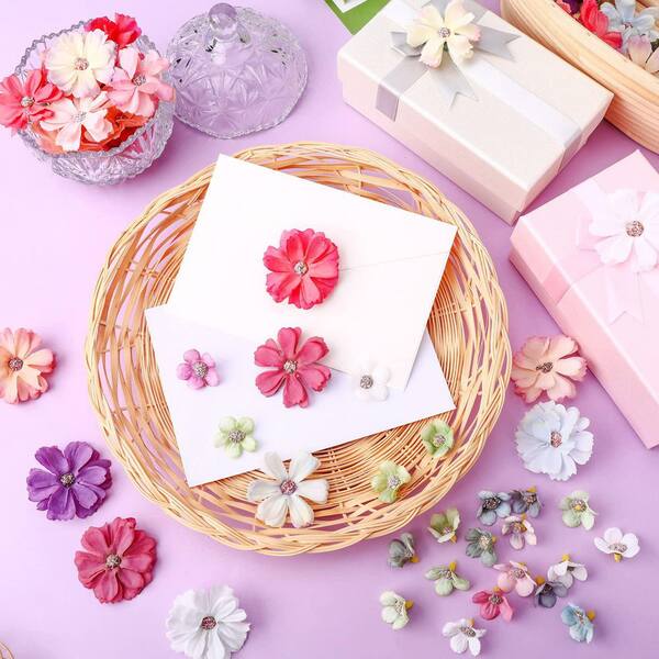 Mini Faux Flowers for Crafts Spring Artificial Silk Fabric Floral ...