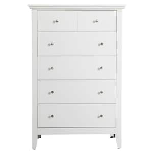 Hammond 5-Drawer White Chest of Drawers (48 in. H x 32 in. W x 18 in. D)
