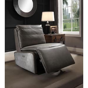 Metier Gray and Aluminum Top Grain Leather Power Motion Recliner