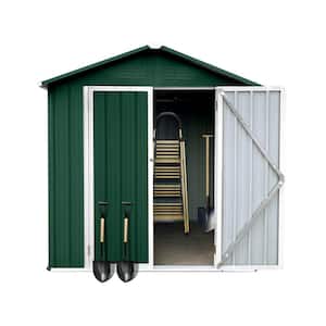6 ft. W x 4 ft. D Hot Seller Outdoor Metal Shed Type with Apex Roof for Garden Workshop Coverage Area Green 24 sq. ft.
