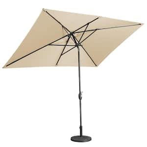 10 ft. Aluminum Rectanglar Market Patio Umbrella in Brown