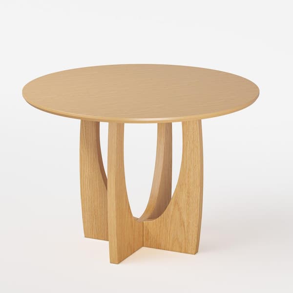 Arch Natural Colored Wood 42" 4 Legs Cross Base Dining Table for 4