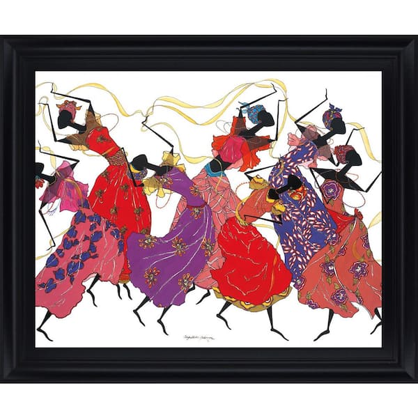 Classy Art "Lead Dancer In Purple Gown" By Augusta Asberry Framed Print Culture Wall Art 28 in. x 34 in.