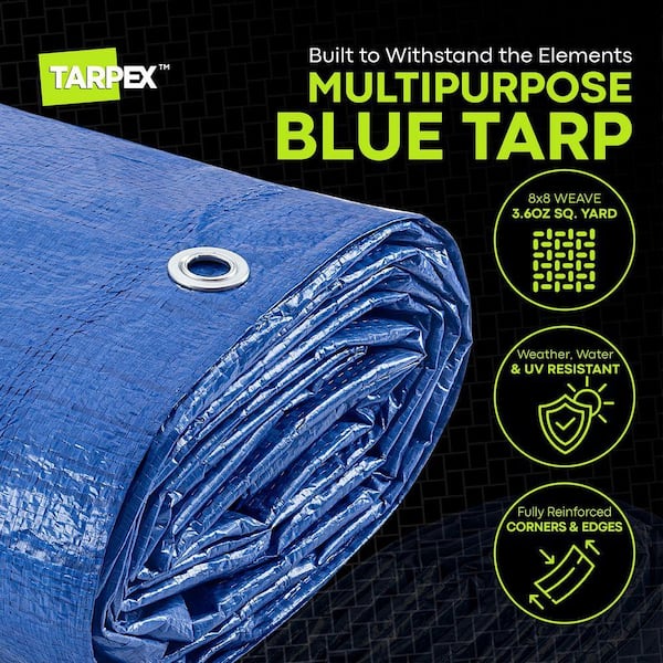 Tarpex 5 Mil Poly Tarp 8 ft. x 15 ft. Plastic Weather-Resistant