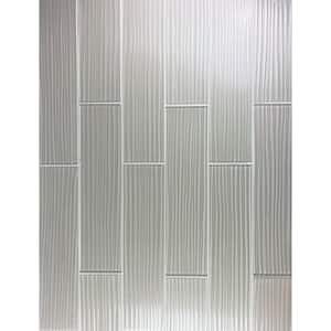 Italian Design Glossy Tan Large Format Subway 3 in. x 3 in.Textured Glass Wall Tile Sample