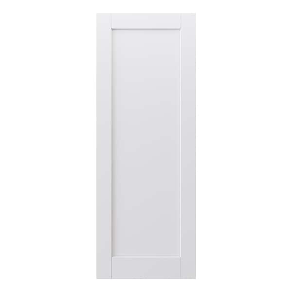 28 in. x 96 in. White 1-Panel Blank Solid Core Composite MDF Wood Primed Interior Door Slab for Pocket Door