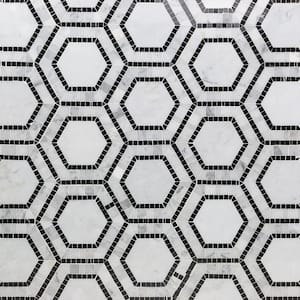 Zeta Carrera 10-3/4 in. x 12-1/4 in. Polished Marble Mosaic Tile (0.91 sq. ft./ sheet)